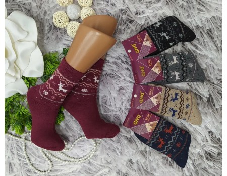 Шерстяные махровые женские носки GNG высокие Арт.: 9908