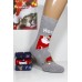 Махровые женские новогодние носки KARDESLER высокие Арт.: 1619-1 / Hoo + Олени + Мишка /
