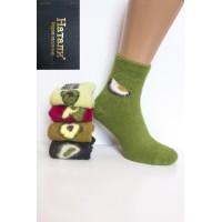 Меховые кашемировые женские носки НАТАЛИ высокие Арт.: B2056-12 / Авокадо /