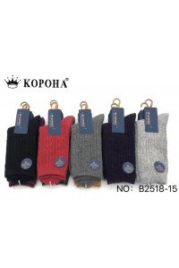 Шерстяные женские носки в рубчик КОРОНА высокие Арт.: B2518-15 / Упаковка 10 пар /