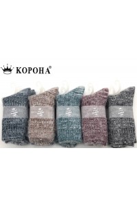 Шерстяные женские носки из шерсти альпаки КОРОНА высокие Арт.: B2551-1 / Упаковка 10 пар /