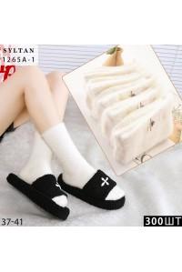 Меховые женские носки норка SYLTAN высокие Арт.: 1265A-1 / Молочный /