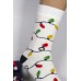 Махровые женские новогодние носки KARDESLER высокие Арт.: 1619-4 / Герлянда + Гольф + Труба + Ёлка /