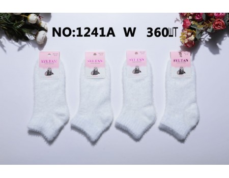 Меховые женские носки SYLTAN короткие Арт.: 1241A / Белый /