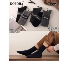 Вовняні чоловічі шкарпетки термо альпака КОРОНА високі Арт.: A1205-1