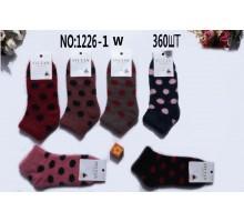 Меховые женские носки SYLTAN короткие Арт.: 1226-1 / Горошек /