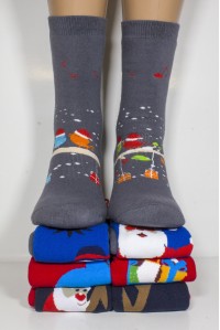 Махровые новогодние женские носки KARDESLER Л.П. высокие Арт.: 01228 / Merry Christmas /