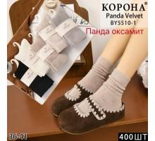 Вельветові жіночі шкарпетки КОРОНА високі Арт.: BY5510-1