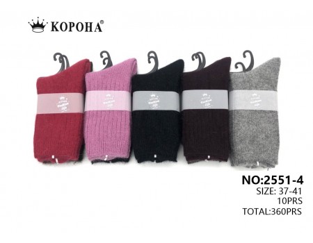 Шерстяные медицинские женские носки альпаки КОРОНА высокие Арт.: B2551-4