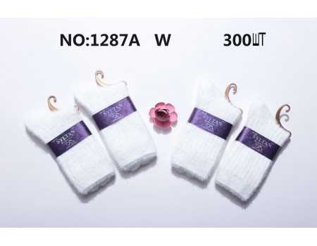 Меховые женские носки SYLTAN высокие Арт.: 1287A / Белый /
