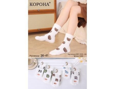 Меховые женские носки норка КОРОНА высокие Арт.: BY555-18