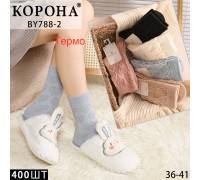 Махровые женские термо носки КОРОНА высокие Арт.: BY788-2
