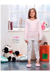 Детская пижама для сна из штанов и футболки с длинным рукавом SEVIM Арт: 7754