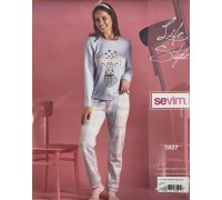 Комплект женский из штанов и футболки с длинным рукавом SEVIM Арт: 11427