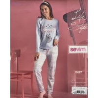 Комплект женский из штанов и футболки с длинным рукавом SEVIM Арт: 11427