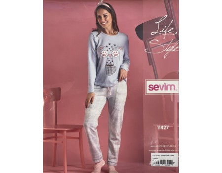 Комплект женский из штанов и футболки с длинным рукавом SEVIM Арт: 11427