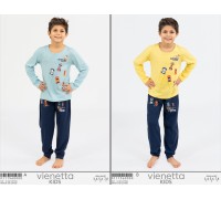 Детская пижама для мальчика из штанов и футболки с длинным рукавом Vienetta Kids Арт: 011156-0000