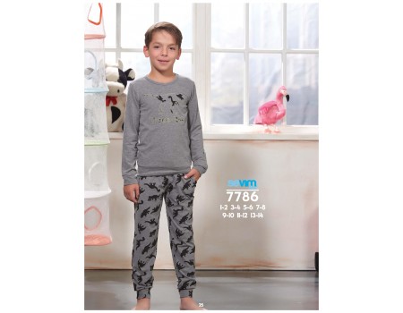 Детская пижама для сна из штанов и футболки с длинным рукавом SEVIM Арт: 7786
