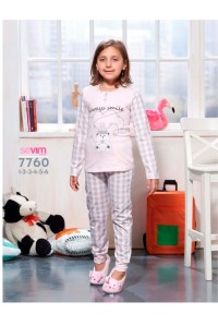 Детская пижама для сна из штанов и футболки с длинным рукавом SEVIM Арт: 7760