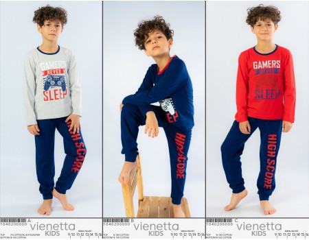 Детская пижама для мальчика из штанов и футболки с длинным рукавом Vienetta Kids Арт.: 104020-0000