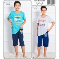 Дитяча піжама для сну з капрі та футболки Vienetta Kids Арт: 708108-0000