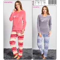 Комплект велюровый из штанов и футболки с длинным рукавом Vienetta Secret Арт: 704075-1846