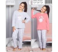 Детская пижама для сна из штанов и футболки с длинным рукавом интерлок Vienetta Kids Арт: 803212-4173
