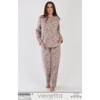 Комплект штанов и футболки с длинным рукавом на флисе Vienetta Secret Арт.: 304043-0157 / Бежевый /
