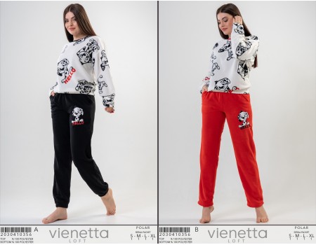 Комплект штанов и футболки с длинным рукавом из полара Vienetta Secret Арт.: 203041-0356