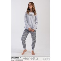 Комплект штанов и футболки с длинным рукавом на байке Vienetta Secret Арт.: 403034-0000 / Светло-серый /