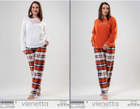 Комплект штанов и футболки с длинным рукавом из полара Vienetta Secret Арт.: 201004-8758