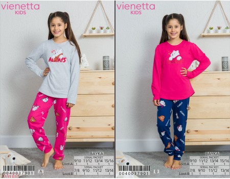 Детская пижама из штанов и футболки с длинным рукавом на байке Vienetta Kids Арт: 004003-7901