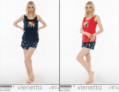Комплект шорт и майки на узких шлейках Vienetta Secret Арт.: 012224-0317