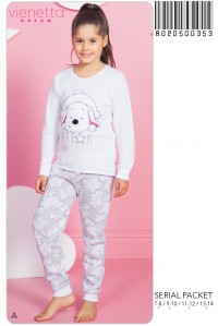 Детская пижама для сна из штанов и футболки с длинным рукавом Vienetta Kids Арт: 802050-0353