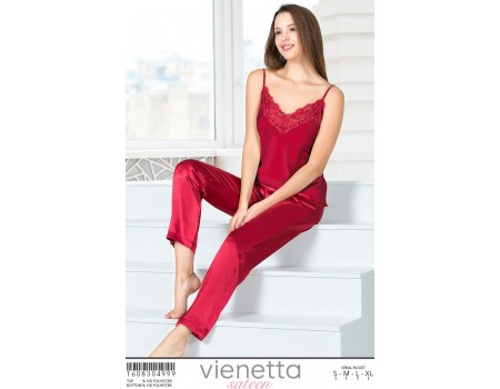 Комплект сатиновый из штанов и майки на тонких шлейках Vienetta Secret Арт: 160830-4999