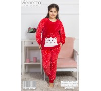Детская пижама для сна из штанов и футболки с длинным рукавом на велсофт Vienetta Kids Арт: 160463-1018