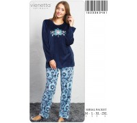 Комплект велюровый из штанов и футболки с длинным рукавом Vienetta Secret Арт: 160339-3491