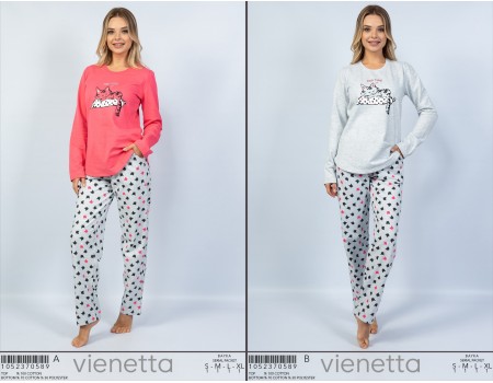 Комплект штанов и футболки с длинным рукавом на байке Vienetta Secret Арт.: 105237-0589