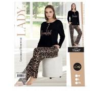 Комплект штанов и футболки с длинным рукавом LADY Lingerie Арт: 11647