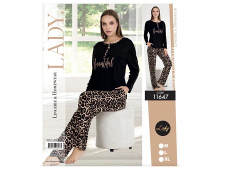 Комплект штанов и футболки с длинным рукавом LADY Lingerie Арт: 11647
