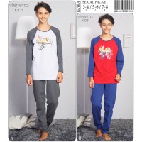 Детская пижама для сна из штанов и футболки с длинным рукавом на байке Vienetta Kids Арт: 806035-0000