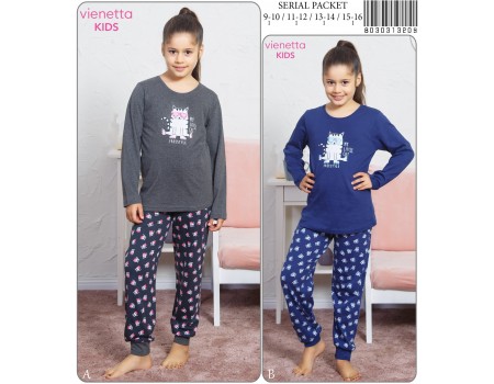 Детская пижама для сна из штанов и футболки с длинным рукавом Vienetta Kids Арт: 803031-3209