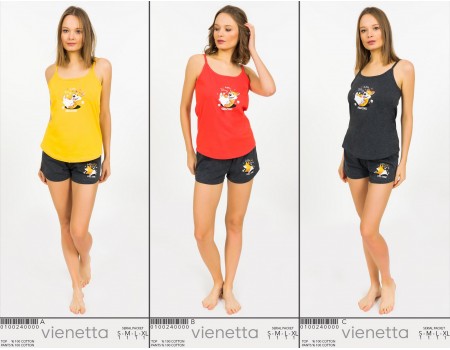 Комплект шорт и майки на тонких шлейках Vienetta Secret Арт: 010024-0000