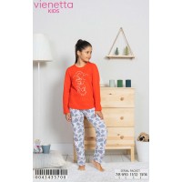 Детская пижама для сна из штанов и футболки с длинным рукавом Vienetta Kids Арт: 004143-3700
