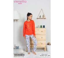 Детская пижама для сна из штанов и футболки с длинным рукавом Vienetta Kids Арт: 004143-3700