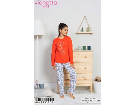 Детская пижама для сна из штанов и футболки с длинным рукавом Vienetta Kids Арт: 004143-3700