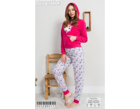 Комплект из штанов и футболки с длинным рукавом на поларе Vienetta Secret Арт: 005088-0111