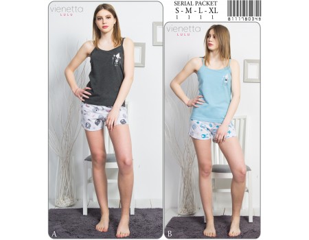 Комплект шорт и майки на тонких шлейках Vienetta Secret Арт: 811178-0349