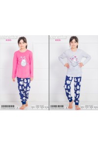 Детская пижама для сна из штанов и футболки с длинным рукавом Vienetta Kids Арт: 906033-4646