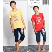 Дитяча піжама для сну з капрі та футболки Vienetta Kids Арт: 708106-0000